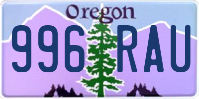 OR license plate 996RAU