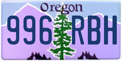 OR license plate 996RBH