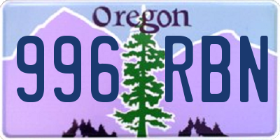 OR license plate 996RBN