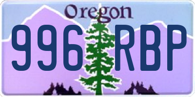 OR license plate 996RBP