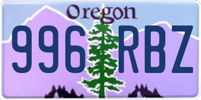 OR license plate 996RBZ