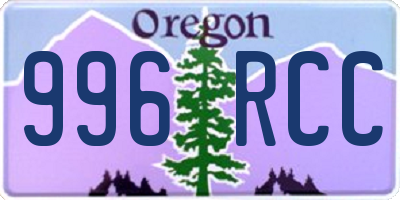 OR license plate 996RCC