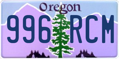 OR license plate 996RCM