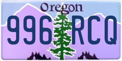 OR license plate 996RCQ