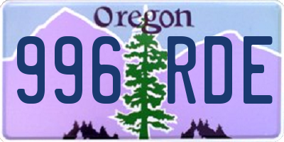 OR license plate 996RDE