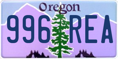 OR license plate 996REA