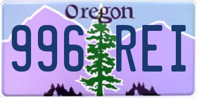 OR license plate 996REI