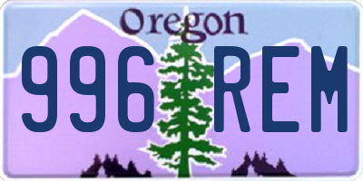 OR license plate 996REM