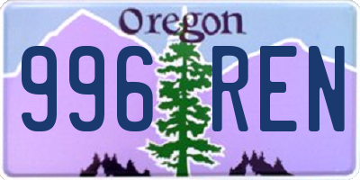 OR license plate 996REN