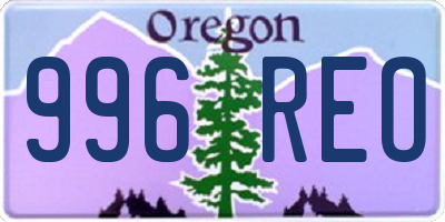 OR license plate 996REO