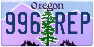 OR license plate 996REP