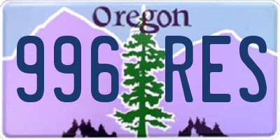 OR license plate 996RES