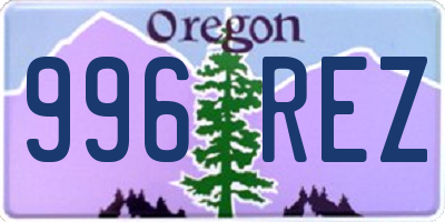 OR license plate 996REZ