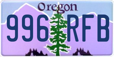 OR license plate 996RFB