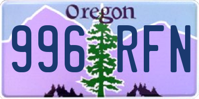 OR license plate 996RFN