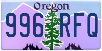 OR license plate 996RFQ