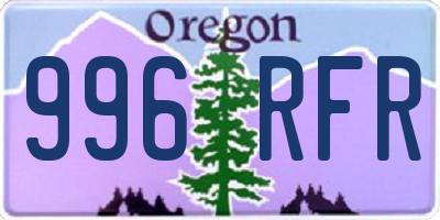 OR license plate 996RFR
