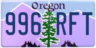 OR license plate 996RFT