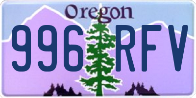 OR license plate 996RFV