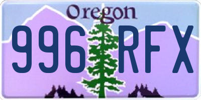 OR license plate 996RFX