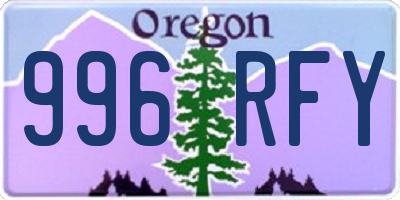 OR license plate 996RFY