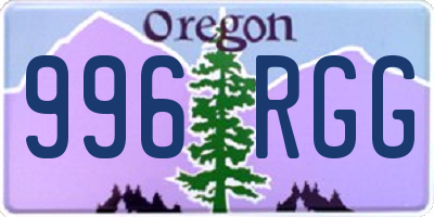 OR license plate 996RGG
