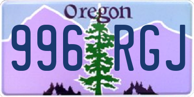OR license plate 996RGJ