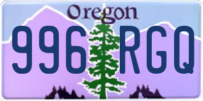 OR license plate 996RGQ