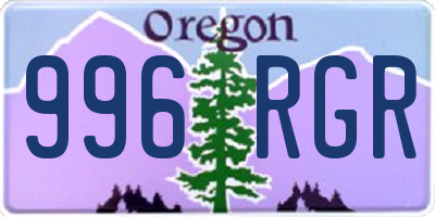 OR license plate 996RGR