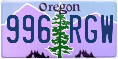 OR license plate 996RGW