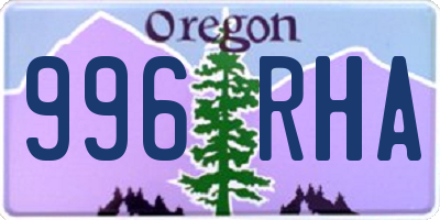 OR license plate 996RHA