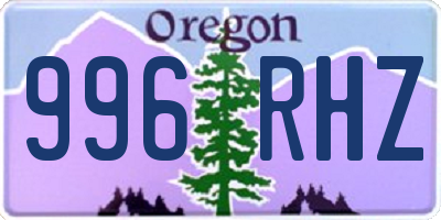 OR license plate 996RHZ