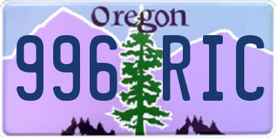 OR license plate 996RIC