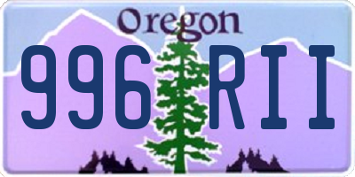 OR license plate 996RII