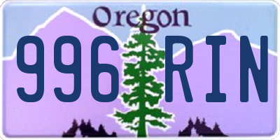 OR license plate 996RIN
