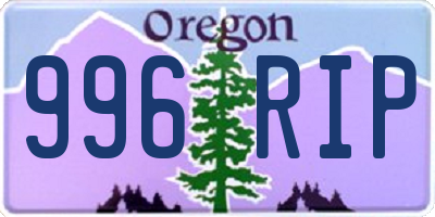 OR license plate 996RIP