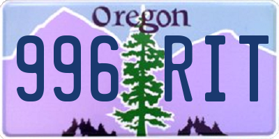 OR license plate 996RIT