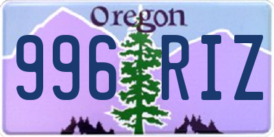 OR license plate 996RIZ