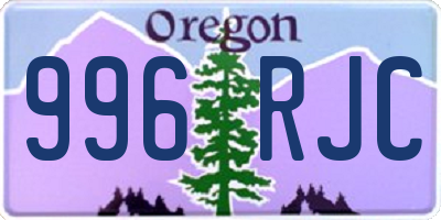 OR license plate 996RJC