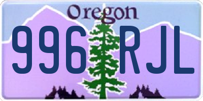 OR license plate 996RJL