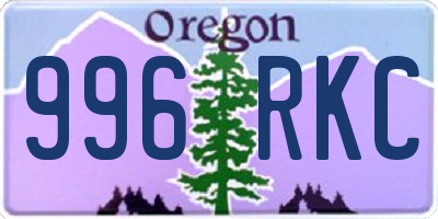 OR license plate 996RKC