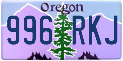 OR license plate 996RKJ