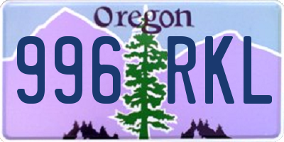 OR license plate 996RKL