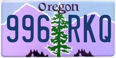 OR license plate 996RKQ