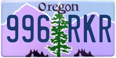 OR license plate 996RKR