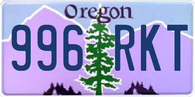 OR license plate 996RKT