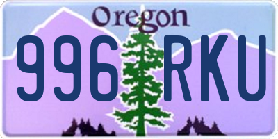 OR license plate 996RKU