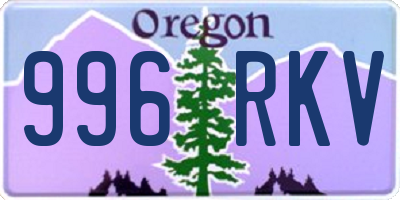 OR license plate 996RKV