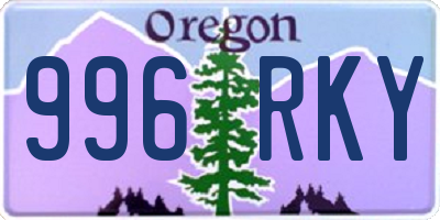 OR license plate 996RKY