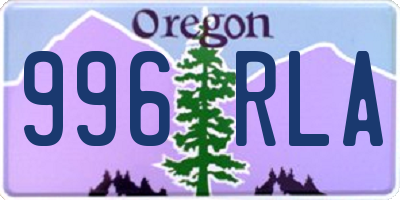 OR license plate 996RLA